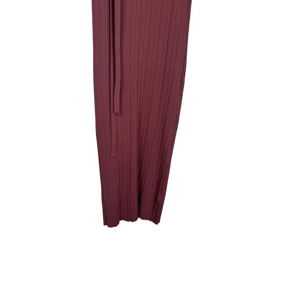 2/$30 NWT WAYF M Ribbed Knit Midi Bodycon Dress Tie Waist Deep Mauve - Picture 10 of 14